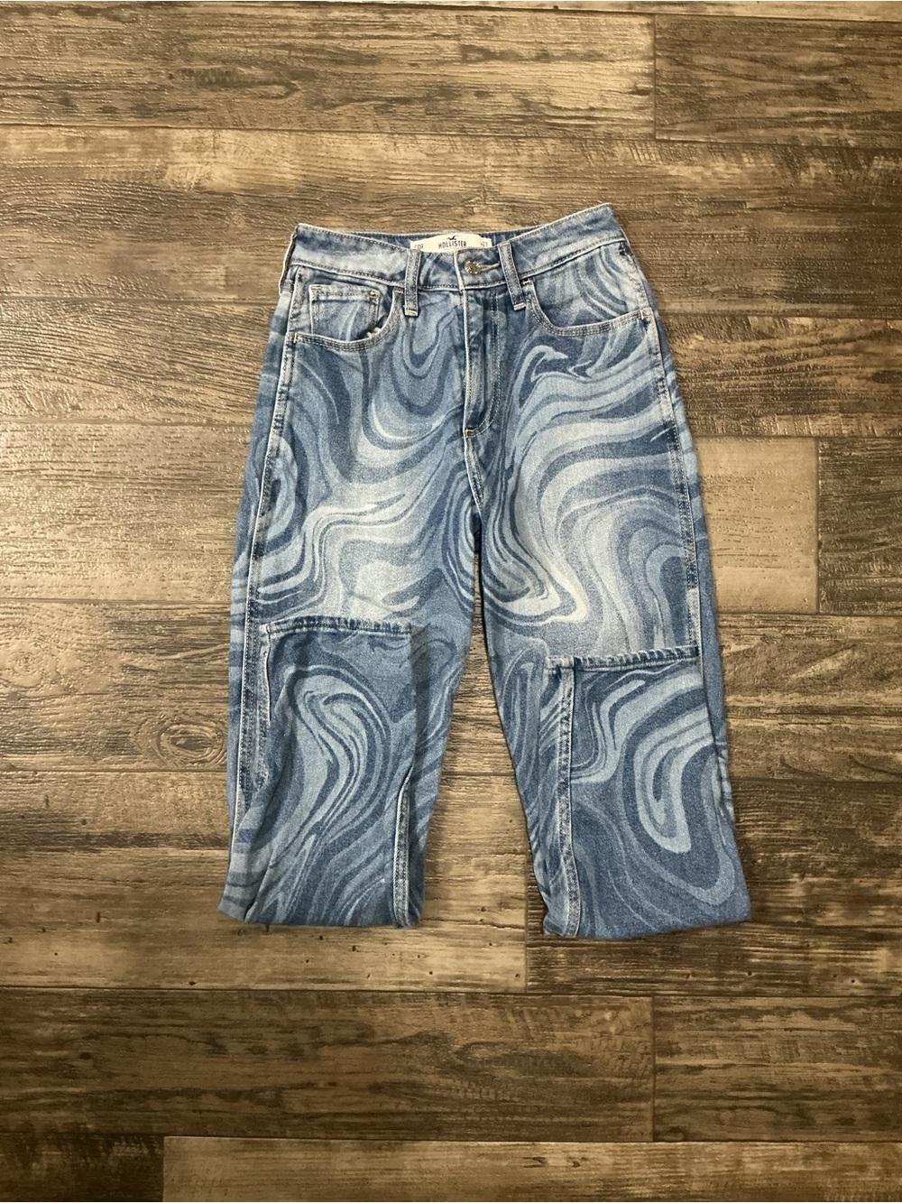 Hollister Swirl-Pattern Light Blue Jeans